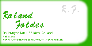 roland foldes business card